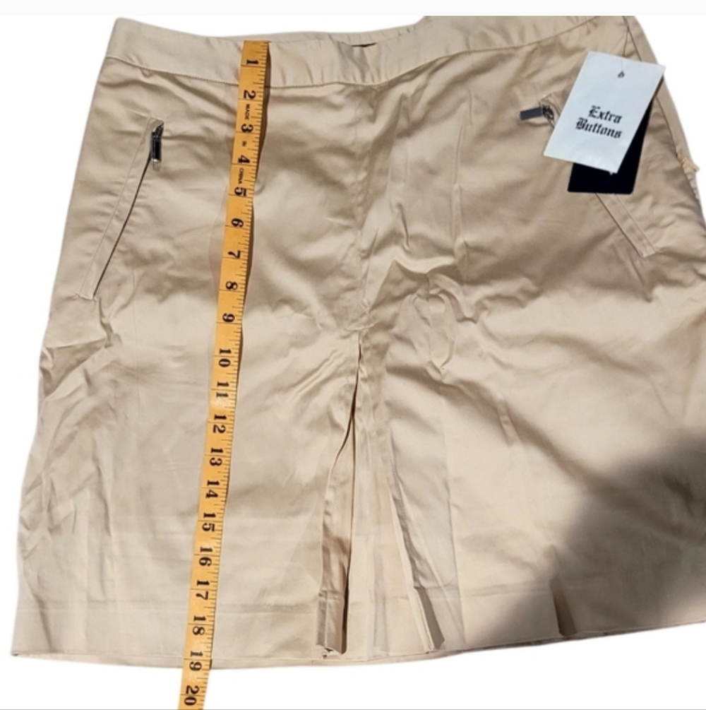 NWT Ralph Lauren Golf Skort Khaki Cotton Zip Pockets Size 12 - Picture 8 of 10